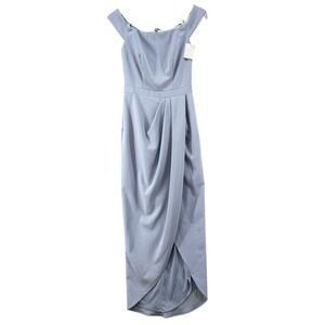 XSCAPE Dress Gown Womens Sz 0 Off‎ the Shoulder Formal Dress Evening Powder Blue